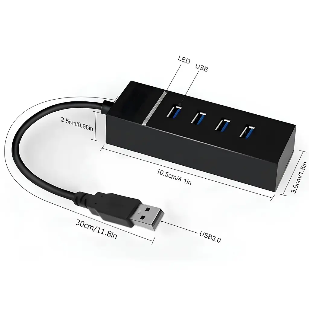 USB-хаб XON SmartHub Lite (USB3.0, 3хUSB2.0) Чорний (UHALP040043B 5023) - фото 7
