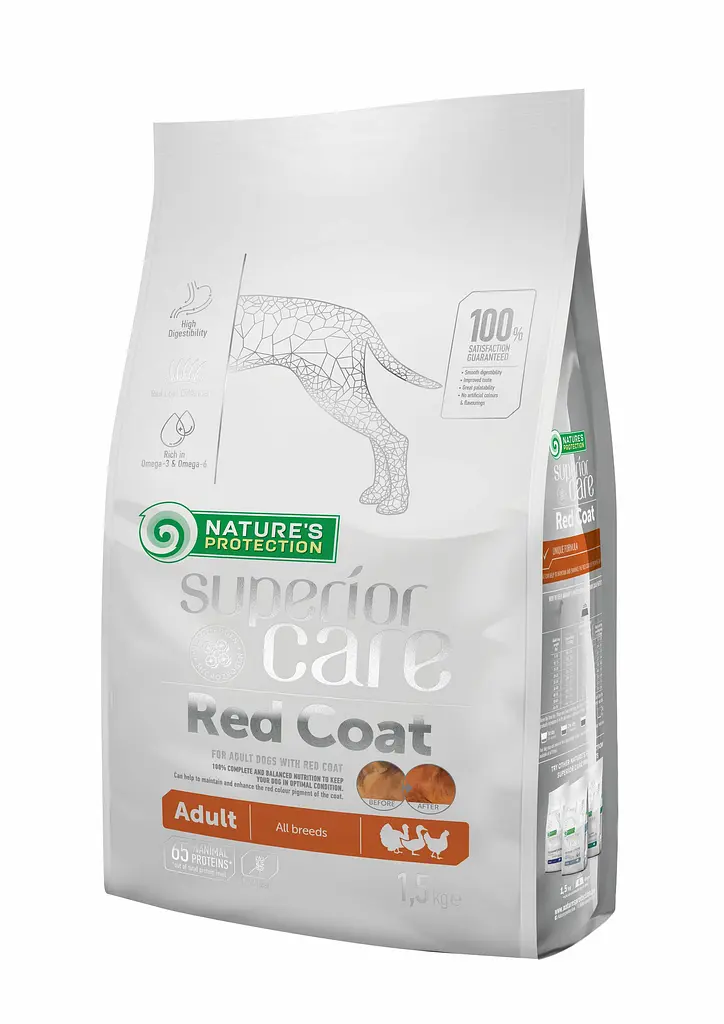 Сухий корм для собак всіх порід з рудим забарвленням шерсті (Medium) Nature's Protection SC Red Coat,1.5 кг