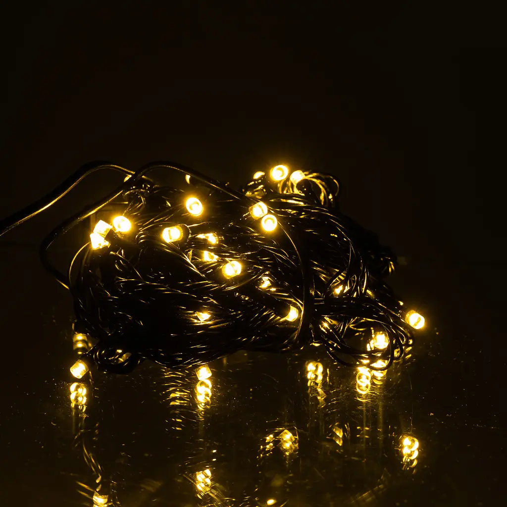 Новорічна кімнатна гірлянда нитка GarlandoPro 6 м 50 LED чорний дріт Жовтий W50LED6MBY - фото 2