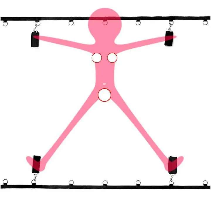 Бандаж Dreamtoys Ремінна система для фіксації до ліжка Blaze Bed Restraint Set - Садо-мазо - фото 3