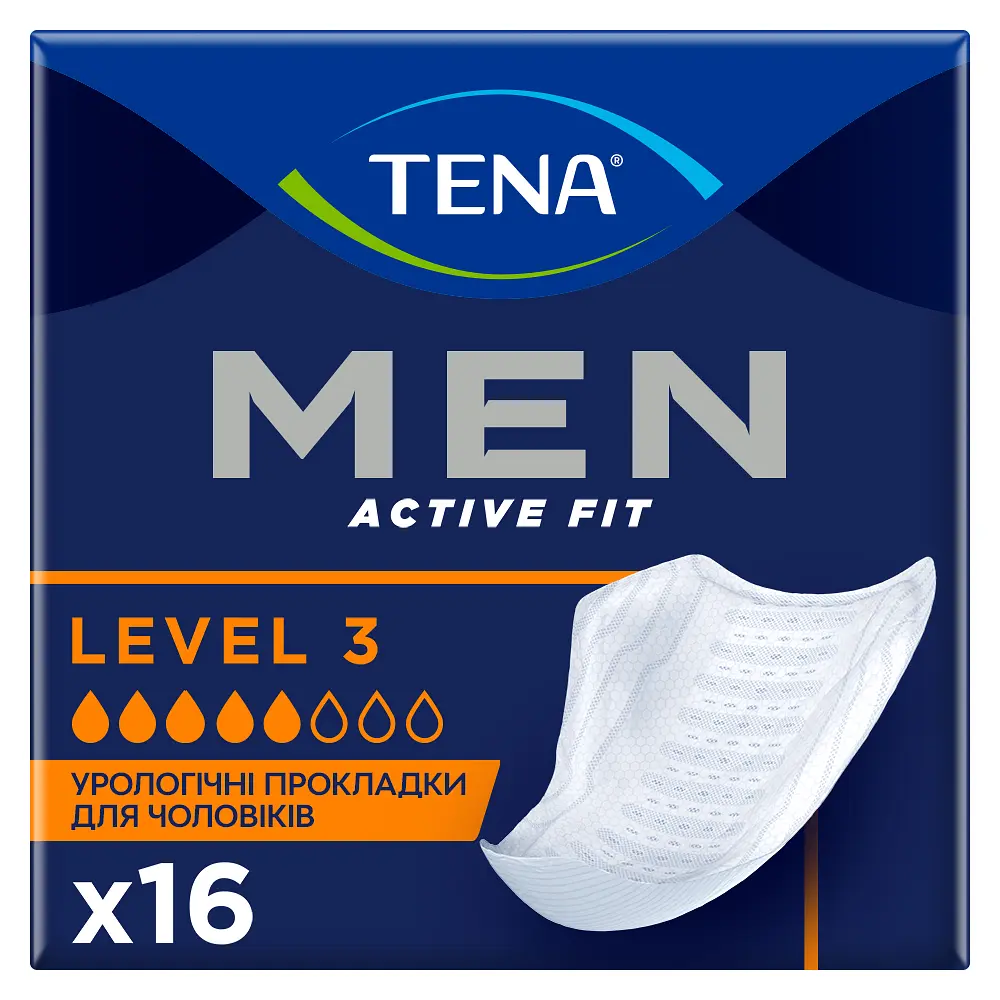 Урологічні прокладки для чоловіків Tena Men Active Fit Level 3, 16 шт. (750830)