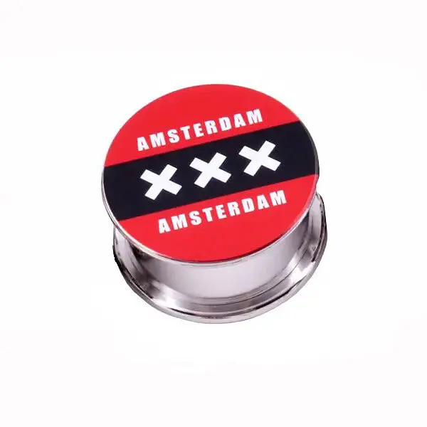 Гриндер для измельчения табака Amsterdam HL-179 XXX Black Red Silver (10864) - фото 2