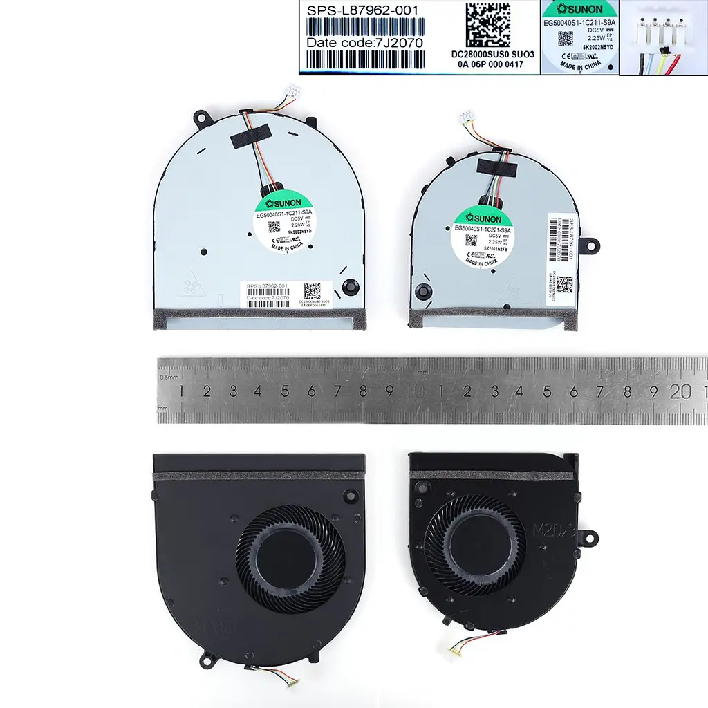 Вентилятори 5V CPU+GPU для HP Envy 17-CG 17M-CG 17T-CG TPN-C146, (L87961-001 + L87962-001) - фото 3