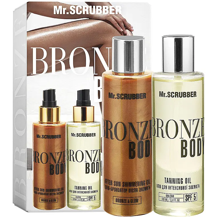 Набір для інтенсивної засмаги Mr.Scrubber Bronze Body Sun Shine: олія для засмаги 100 мл + олія-бронзатор після засмаги 100 мл - фото 2