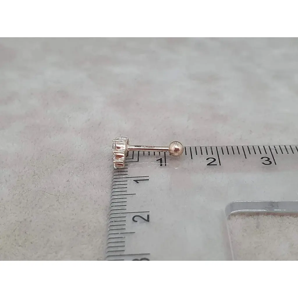 Золотая серьга для пирсинга хеликса Ирий с фианитами. З40001ШТ - фото 5