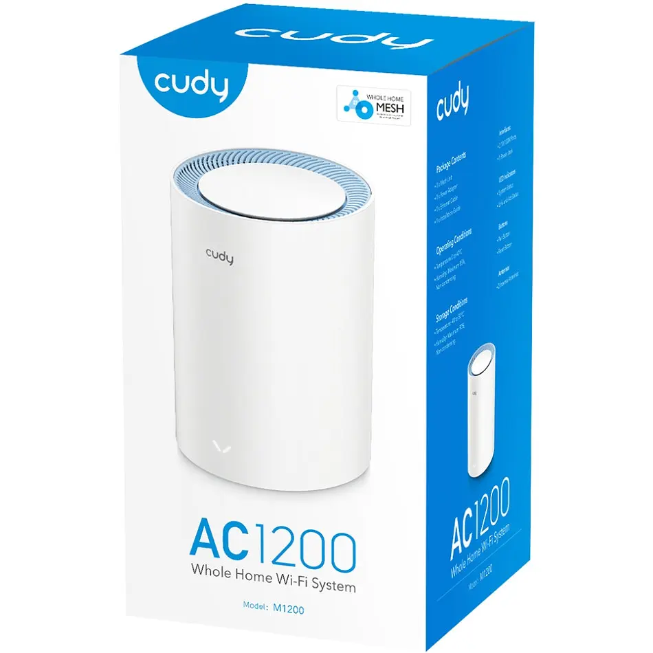 Система WiFi Cudy M1200(1-pack), AC1200 Wi-Fi Mesh Solution - фото 5