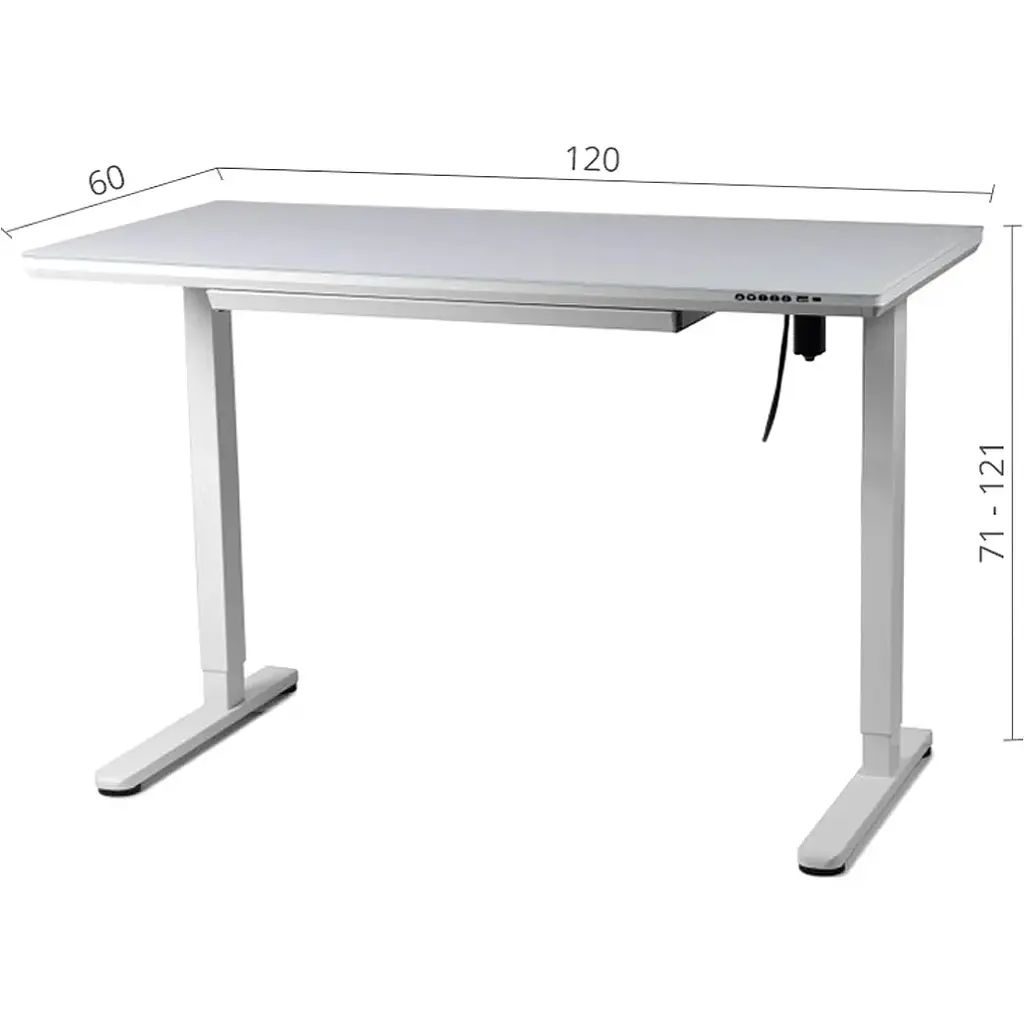 Комп'ютерний ігровий стіл Barsky StandUp White Glass (BST-12new) [111787] - фото 12