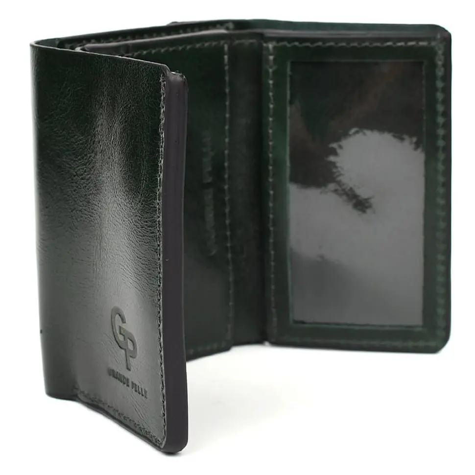 Небольшой женский кожаный кошелек Grande Pelle 8х10х2 см acs0032198 - фото 6
