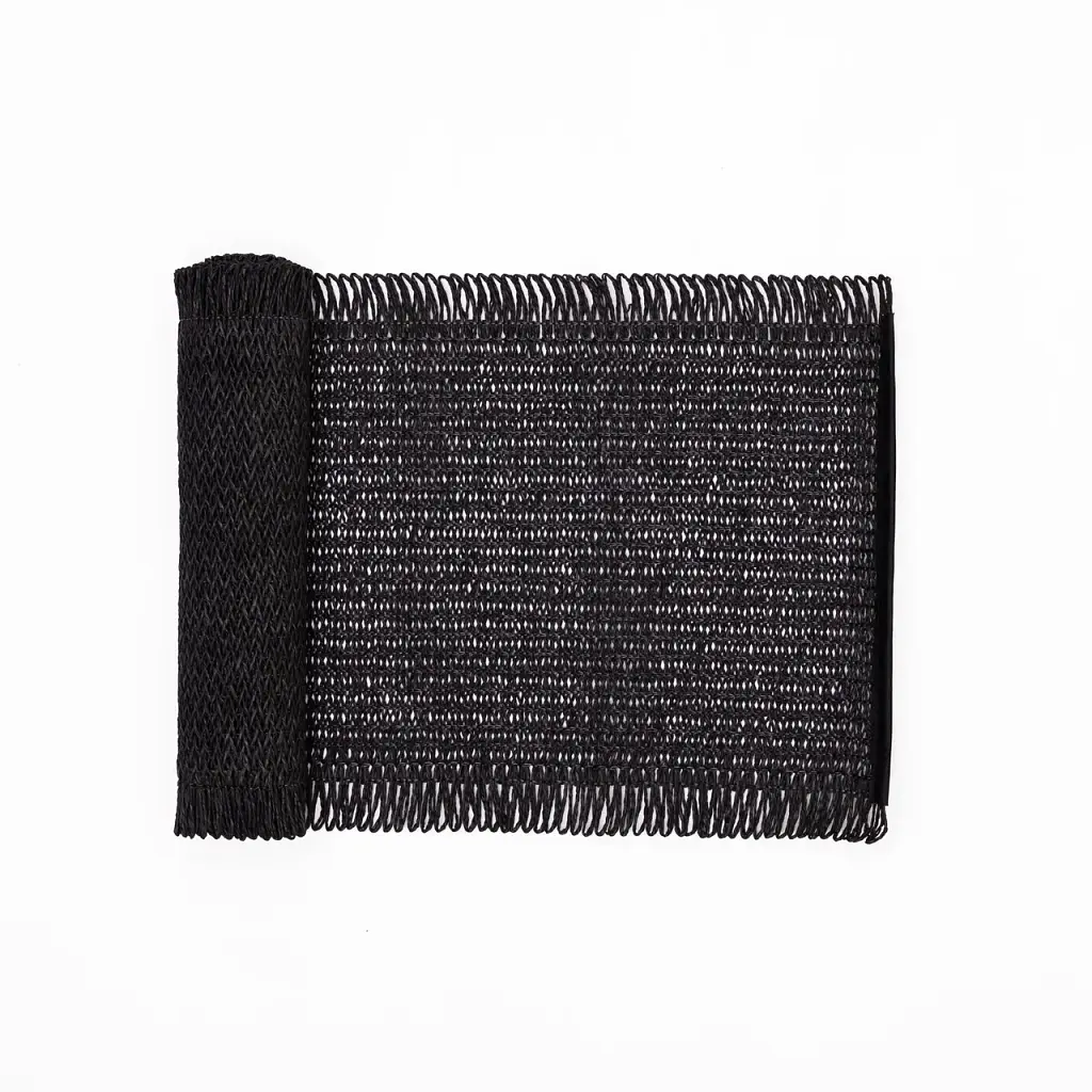 Доріжка раннер для сервірування столу Yiwu Fringe 120x30 см чорний HP-35-19B - фото 2