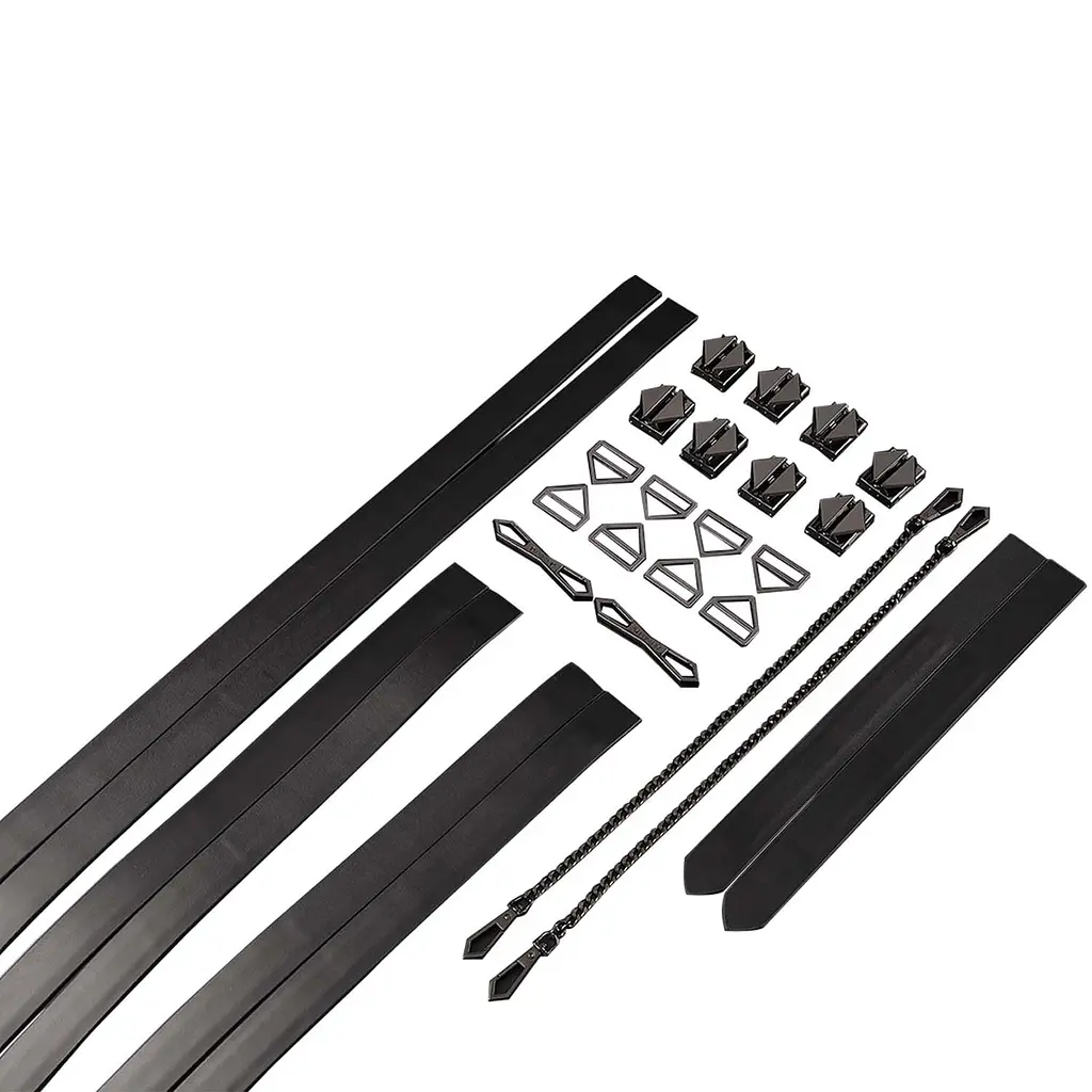 Набір для бондажу LOCKINK 8-Bondage-Straps Restraint Set, чорний 8 ременів з натуральної шкіри - фото 5