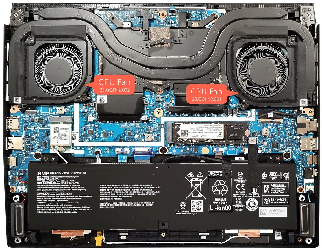 Вентилятор 12V Acer кулер для моделей ноутбука Nitro 14 AN14-41 для GPU (23.QQKN2.002) Acer, 12V, 4pin - фото 3