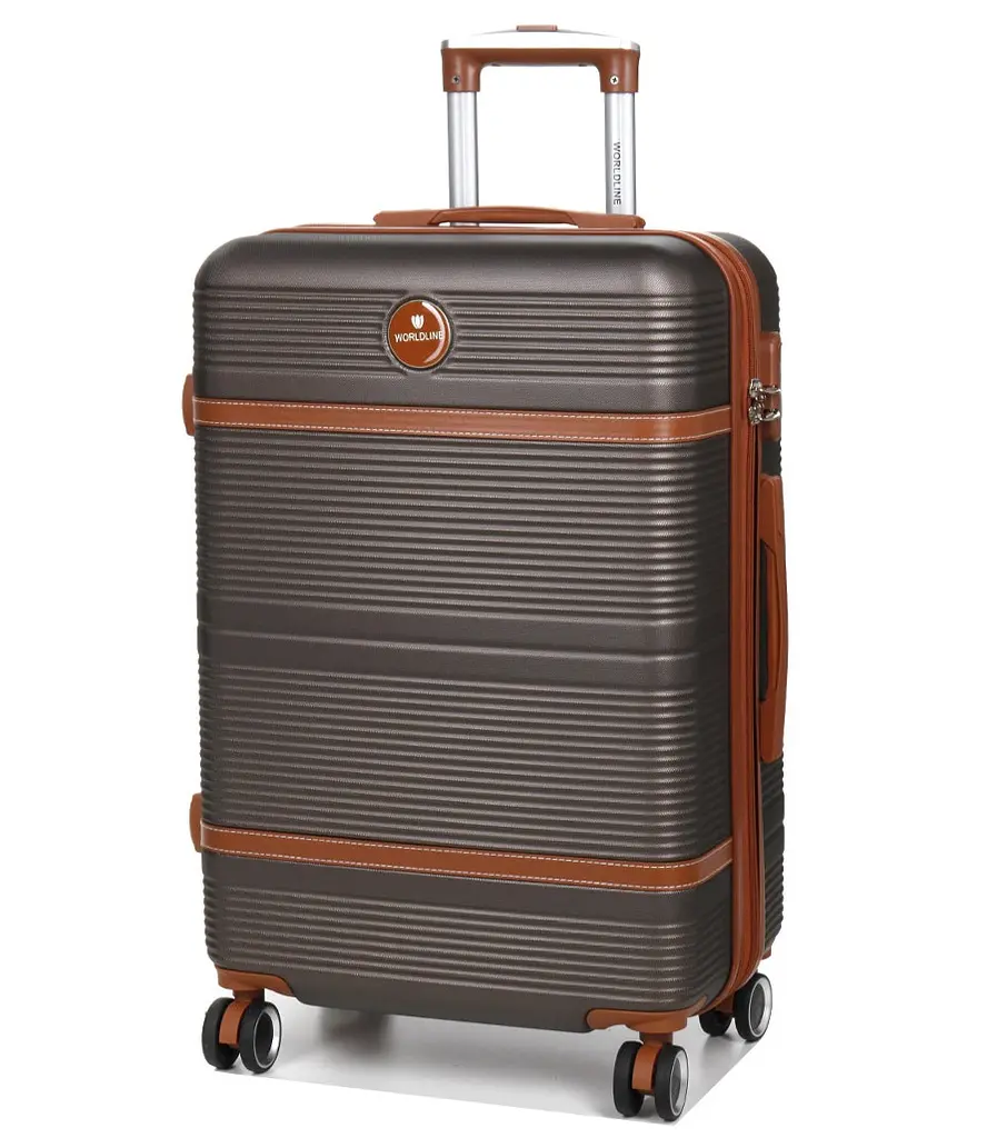 Валіза середня M ABS-пластик Worldline Airtex 629 67×45×27см 74л Коричнева