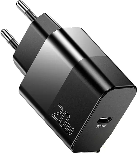 Комплект Essager: зарядний пристрій 20W (USB-C) + кабель USB-C-USB-C, EU, чорний - фото 11
