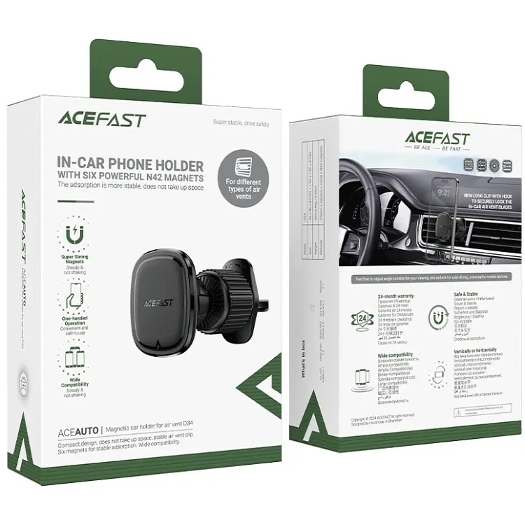 Автомобильное крепление Acefast для смартфона D34 air outlet magnetic  - фото 6