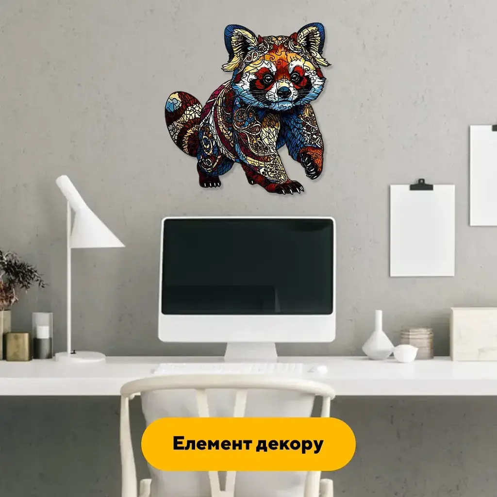 Дерев'яний фігурний пазл puzzlean Панда мозаїка, А3, Дерев'яна коробка 200 елементів - фото 6