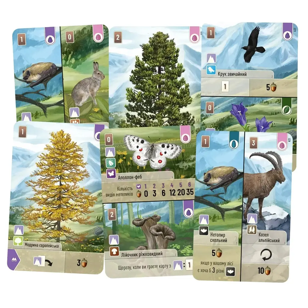 Настільна гра Lord of Boards Лісова метушня. Альпи (Forest Shuffle: Alpine Expansion) (укр.) доповнення (LOB2405UA) - фото 2