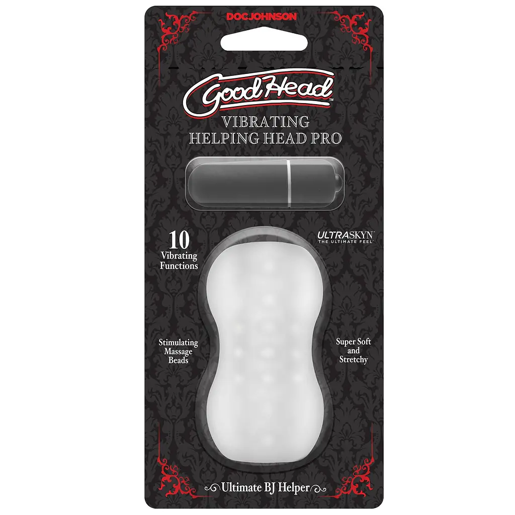 Мастурбатор з віброкулею Doc Johnson GoodHead - Vibrating Helping Head Pro - Frost - фото 2