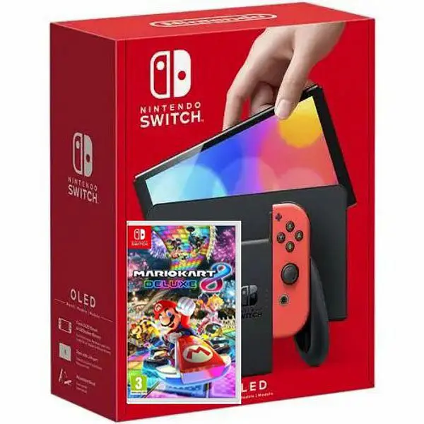 Портативна ігрова консоль Nintendo Switch Oled Red/Blue + Mario Kart 8 Deluxe (Download code) + 3 months - фото 7