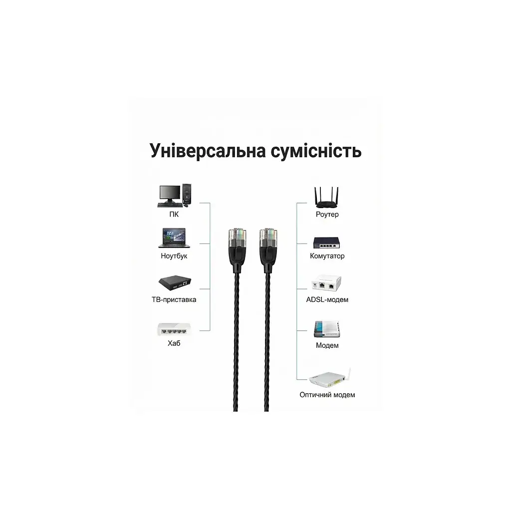Патч-корд 0.5м, UTP cat 6A RJ-45 slim black Vention (IBIBD) - фото 9