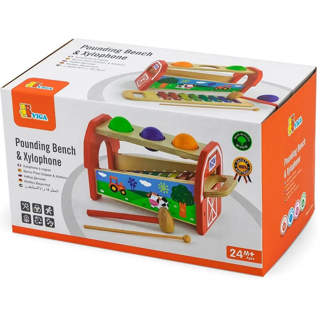 Деревянная стучалка Viga Toys Шарики и ксилофон (50348) - фото 4