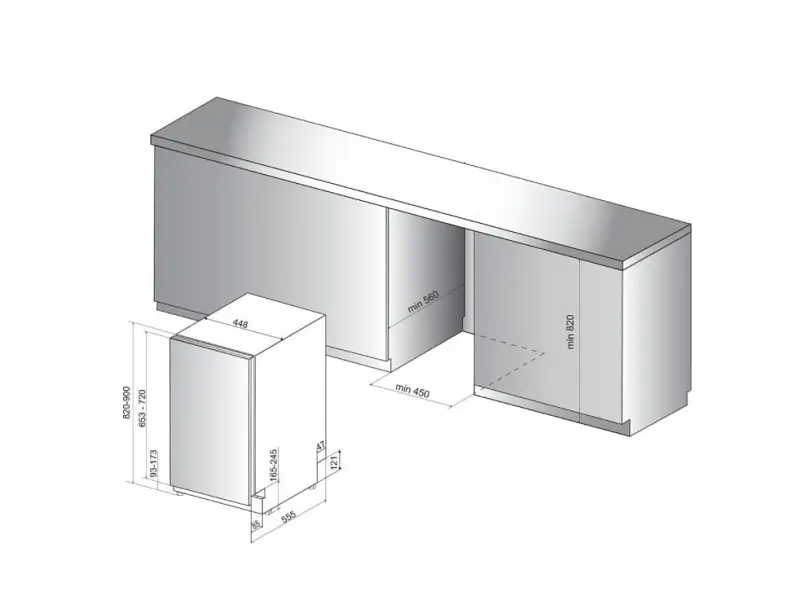 Встраиваемая посудомоечная машина Whirlpool WSIO 3T223 PCE X - фото 3