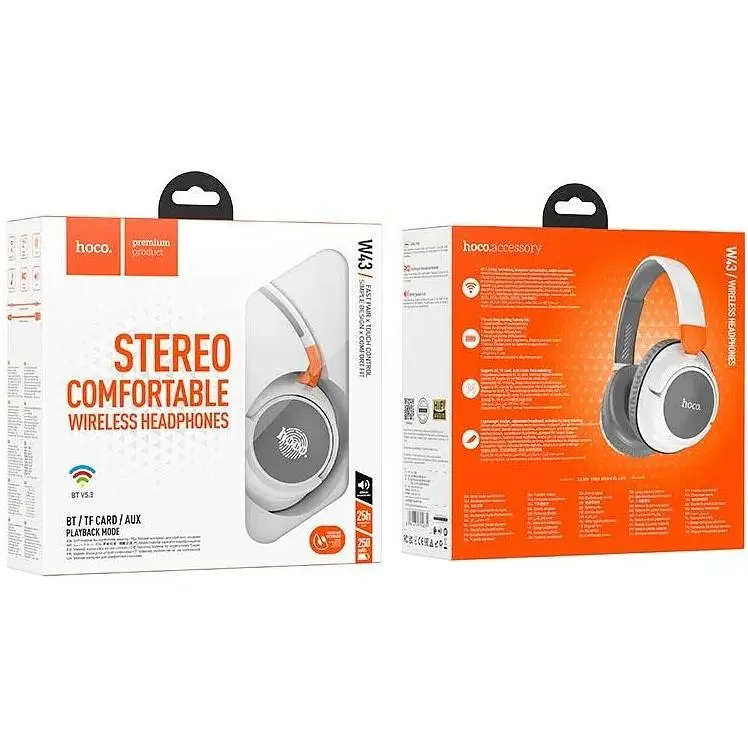 Наушники Hoco Adventure BT headphones W43 синие до 25 часов - фото 3