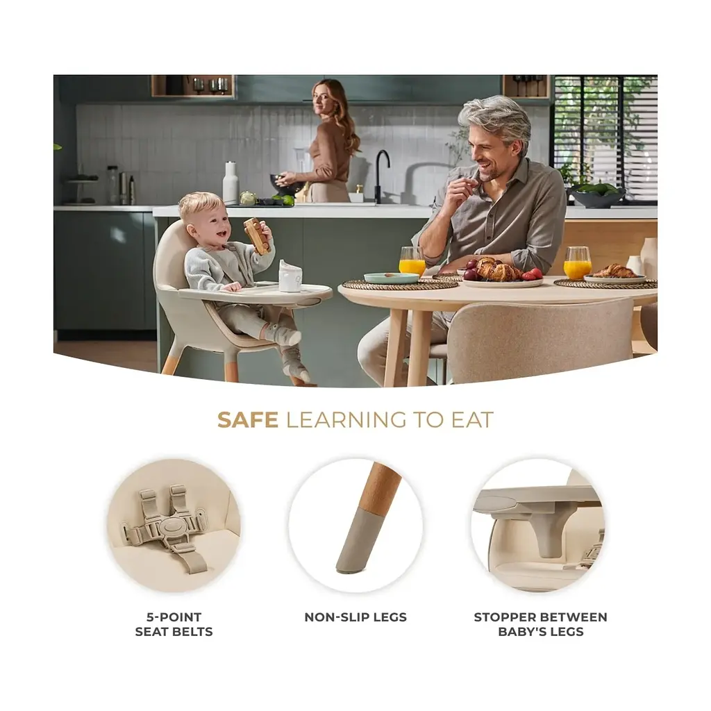 Стілець для годування Kinderkraft 2 в 1 Fini 2 Beige (5902533924493) - фото 7