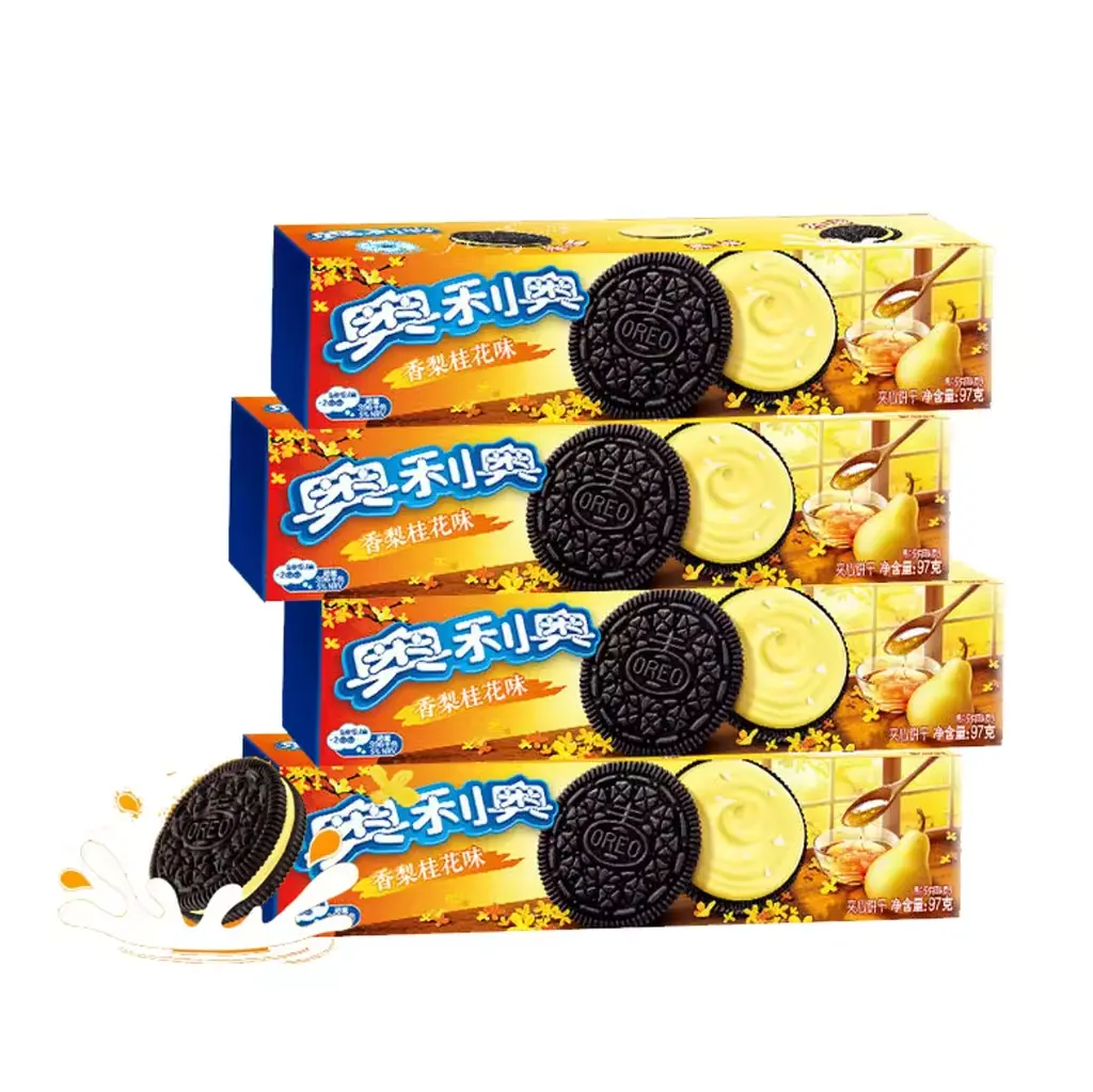 Печиво Oreo Sandwich Biscuit Pear Osmanthus, 97 г - фото 7