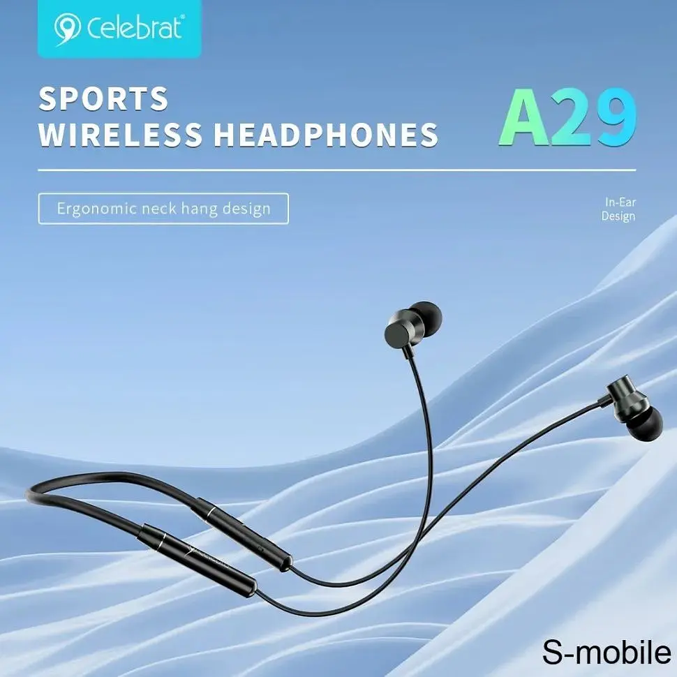 Наушники беспроводные Celebrat A29 Bluetooth с затылочной дугой черные - фото 3