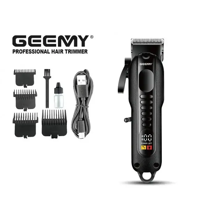 Тример акумуляторний, машинка для стрижки волосся з насадками Geemy GM-8040 - фото 2