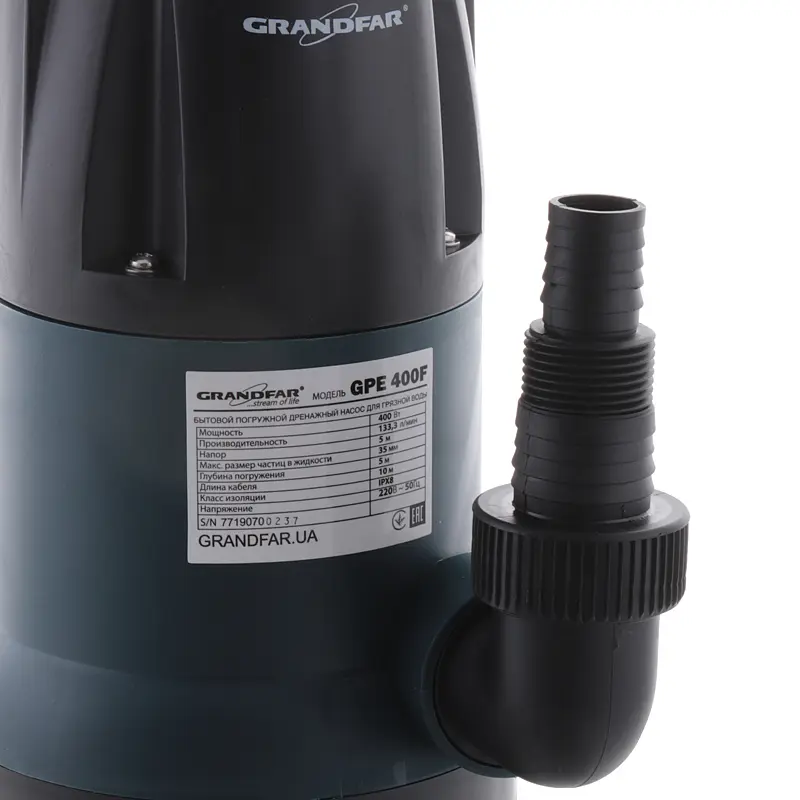 Дренажний насос для брудної води Grandfar GPE400F GF1087 - фото 2