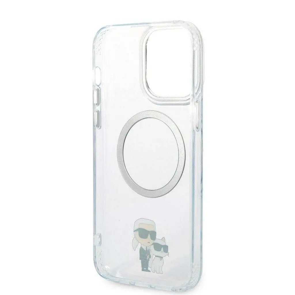 Чехол Karl Lagerfeld MagSafe Compatible Cover IML Karl and Choupette NFT для iPhOne 13 Pro Max Прозрачный - фото 5