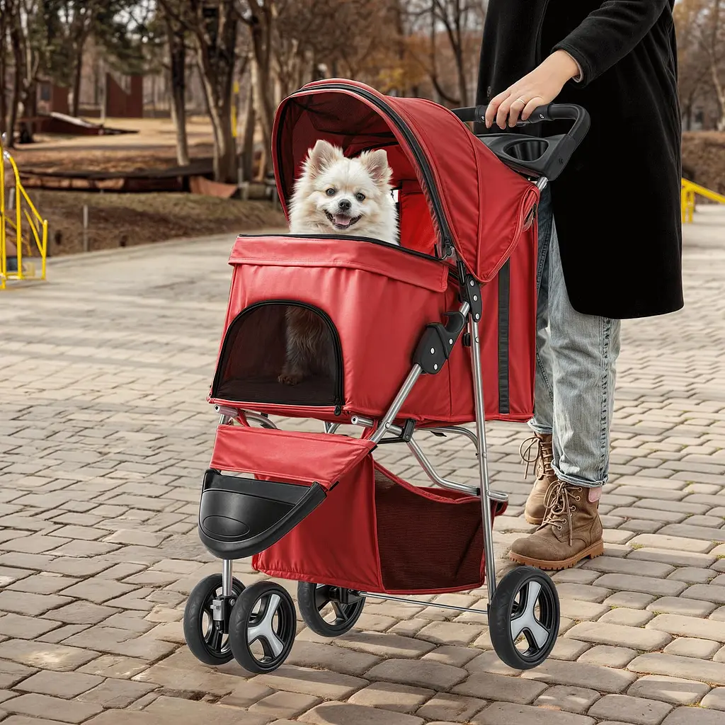 Коляска для котів та собак Bestopet Люпосанчик BS-RL-16 Red - фото 3