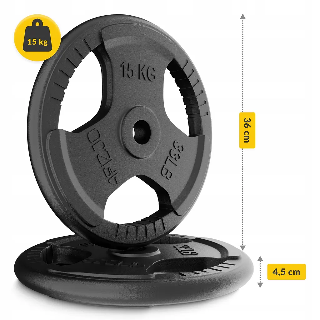 Диск металевий 4FIZJO 2 x 15 кг 26 мм Black (P-5905973401371) - фото 6