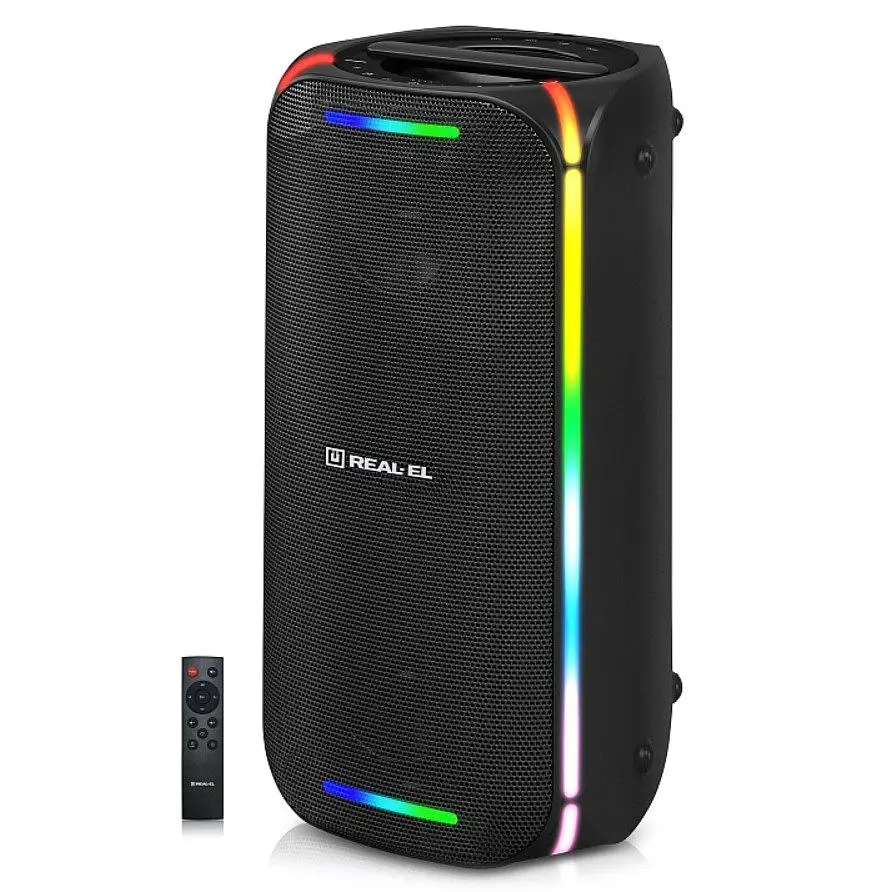 Портативна колонка бумбокс REAL-EL X775-PSS Boombox 80W Bluetooth TWS, RGB, Black - фото 3
