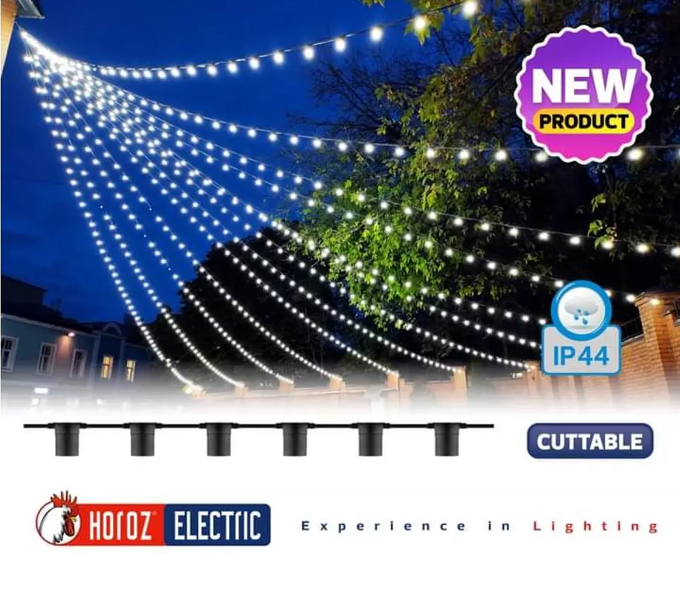  Уличная гирлянда Carnaval-1 Horoz Electric, 10*Е27, IP44, черная - фото 4