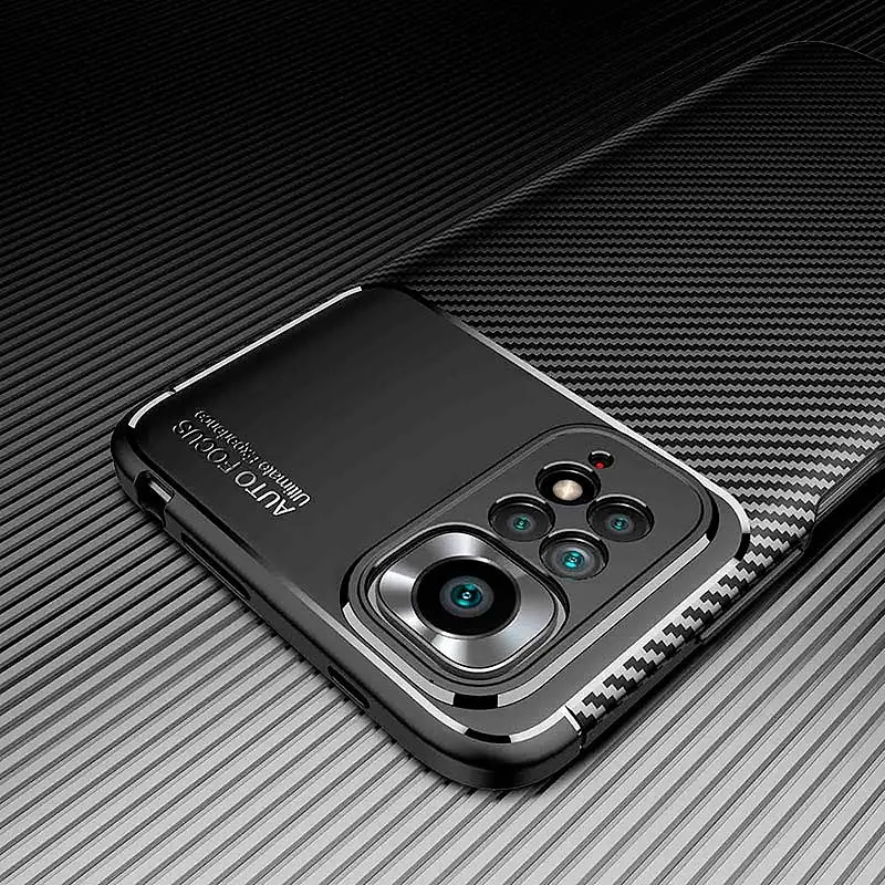 Чохол PRC Carbon Protection Case для Xiaomi Redmi Note 11/ Note 11S [Black] [71808] - фото 2