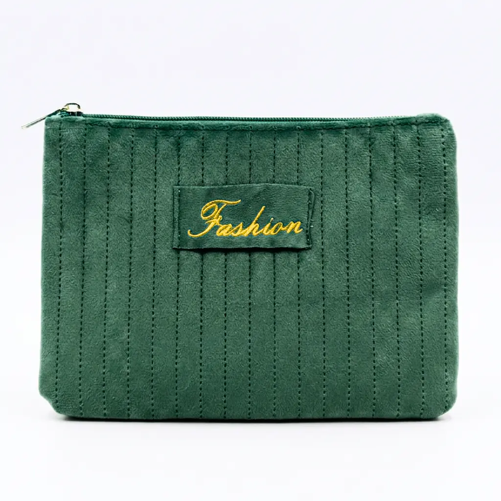 Косметичка жіноча плюшева Beauty LUXURY 21.5 см х 14 см WB-4011, Зелена