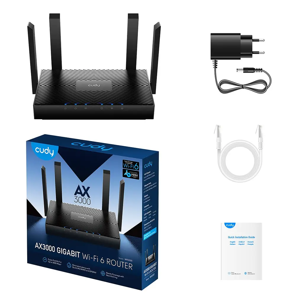 WiFi 6 Mesh-маршрутизатор Cudy WR3000 дводіапазонний гігабітний AX3000 (73-00512) - фото 3