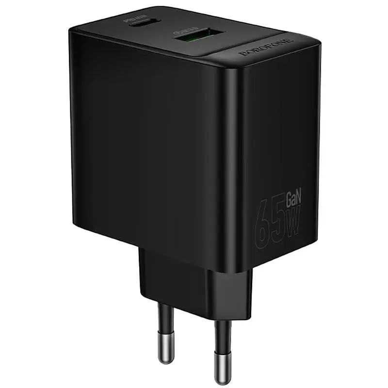 СЗУ Borofone BAS17A Erudite PD65W+QC3.0 (1USB-A/1C) Black - фото 3