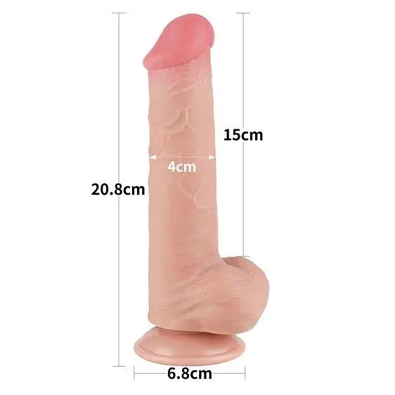 Фалоімітатор LoveToy Sliding-Skin Dual Layer Dong 8, 20.8 см - фото 3