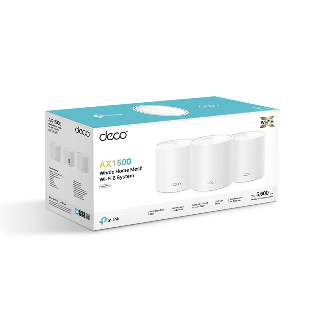 Система WiFi-Mesh Deco X10 AX1500, 1xGE LAN, 1xGE WAN, 3мод TP-Link teh0017243 - фото 6