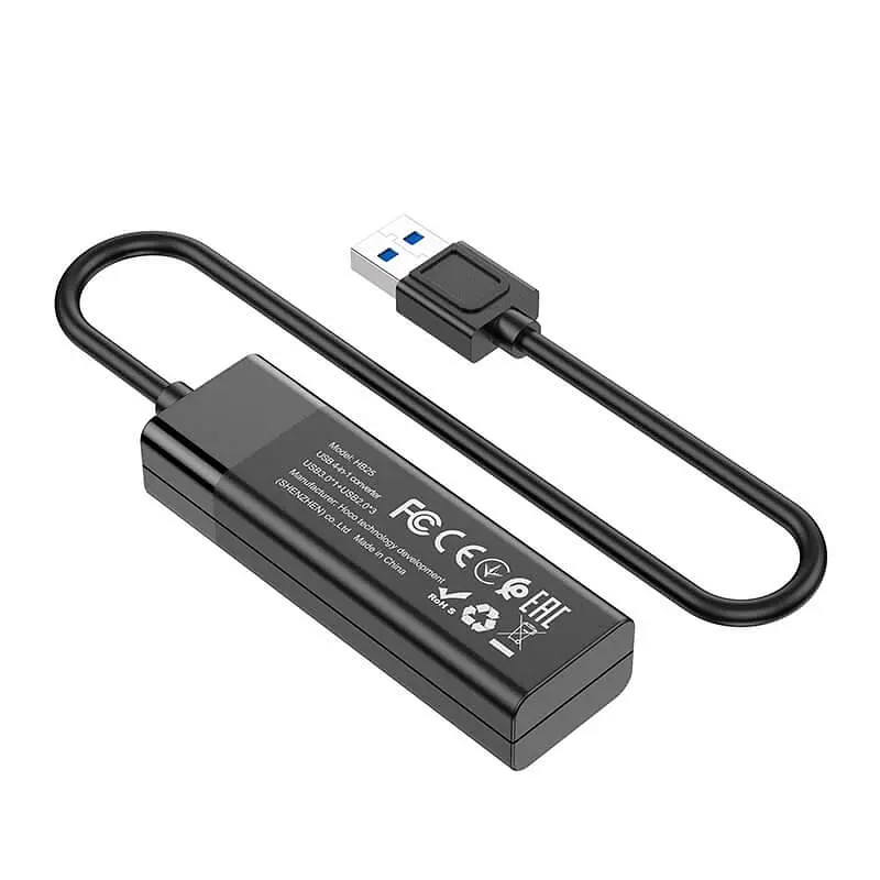 Hub-адаптер Hoco Usb Easy mix 4-in-1 converter HB25 Usb3.0+3xUsb2.0 - фото 4