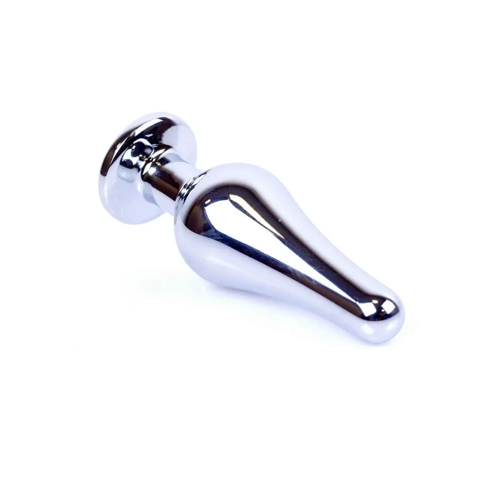 Анальна пробка з кристалом B-Series Jewellery Silver Butt Plug Purple, 9,3х3 см, фіолетовий - фото 2