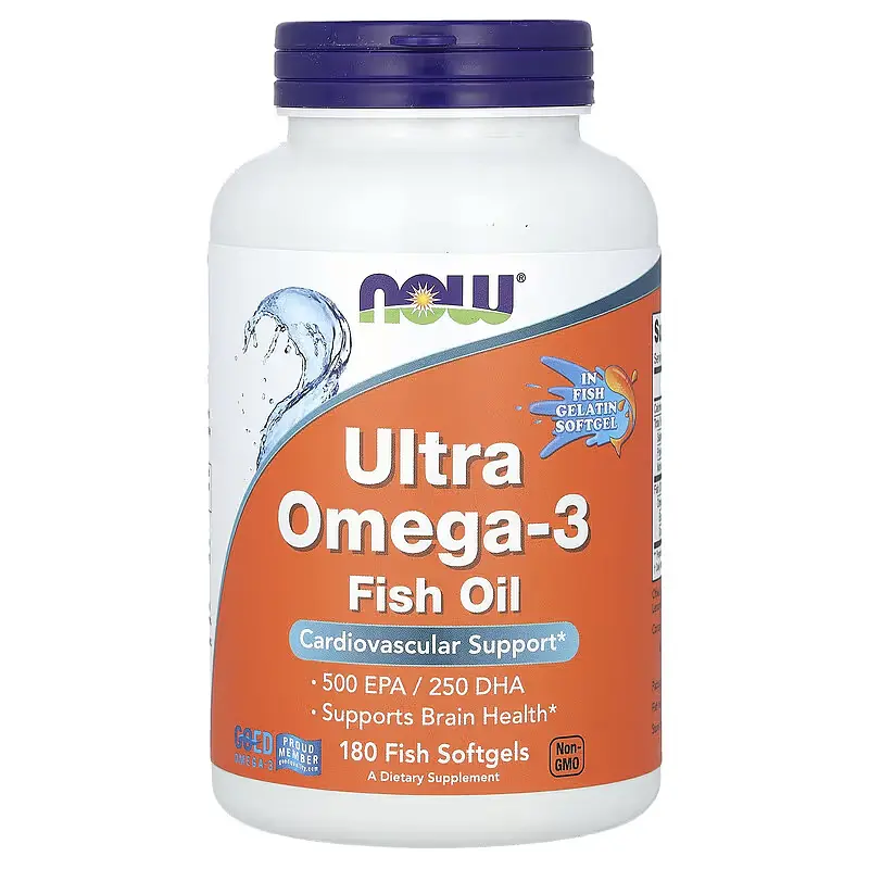 Риб'ячий Жир Ultra Omega-3 500 ЕПК 250 ДГК - 180 фіш софтгель Now Foods