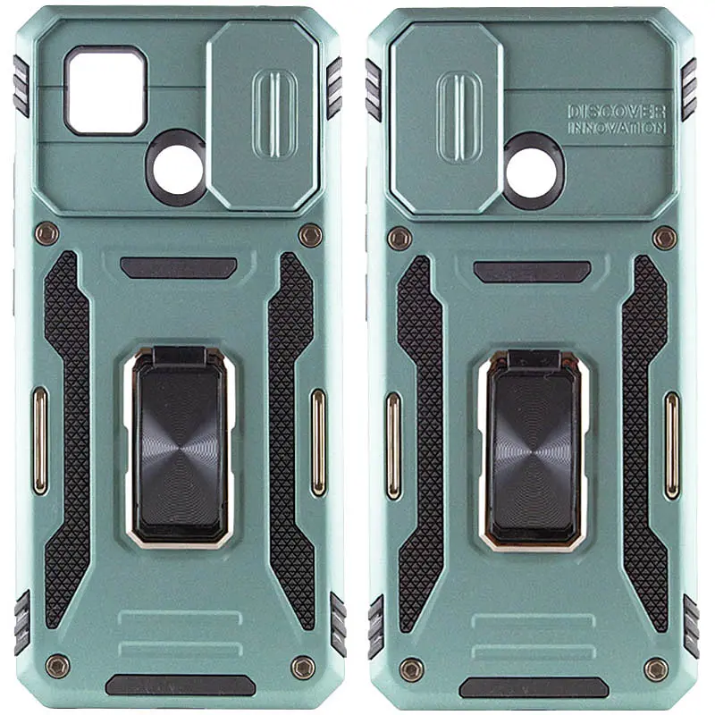 Ударостійкий чохол Epik Camshield Army Ring для Xiaomi Redmi 9C / 10A Зелений / Light Green - фото 2