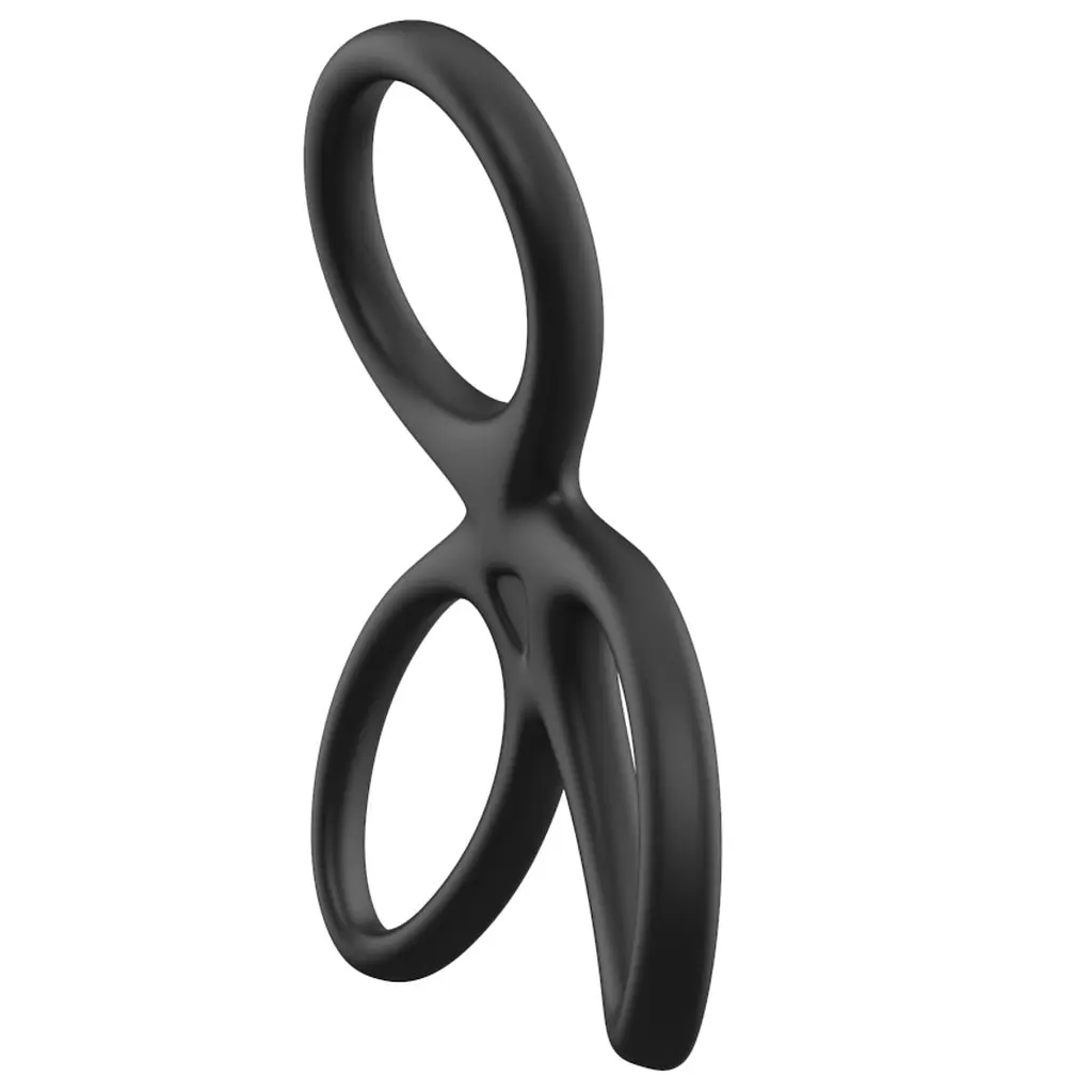 Ерекційне кільце Triple Silicone чорне - фото 6