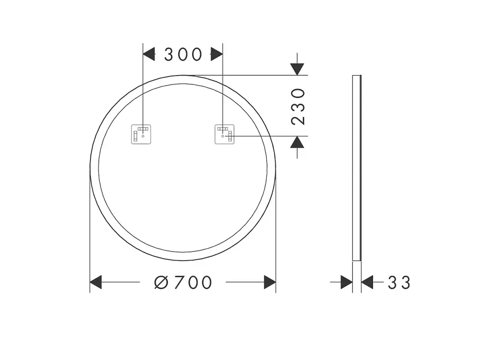 Дзеркало Hansgrohe Xarita Lite S 700 з круговим LED світильником matt white 54966700 - фото 7