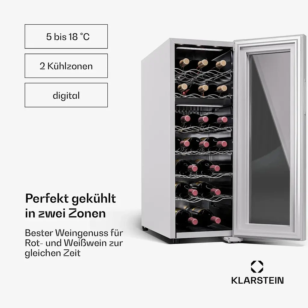 Винный холодильник Klarstein Shiraz 18 Duo (10045301) - фото 6