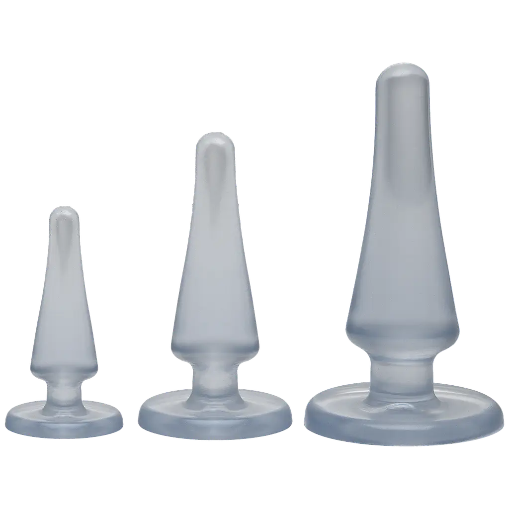 Набір анальних пробок Doc Johnson Crystal Jellies AnalClear, макс. діаметр 2 см 3 см 4 см